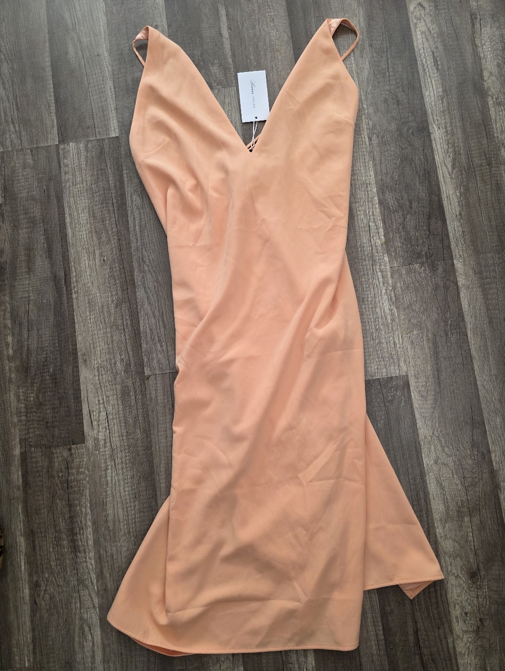 Nwt LOVERS + FRIENDS REVOLVE BOHO Sleeveless V-Neck Midi Dress Peach Wedding Y2k - Picture 15 of 15